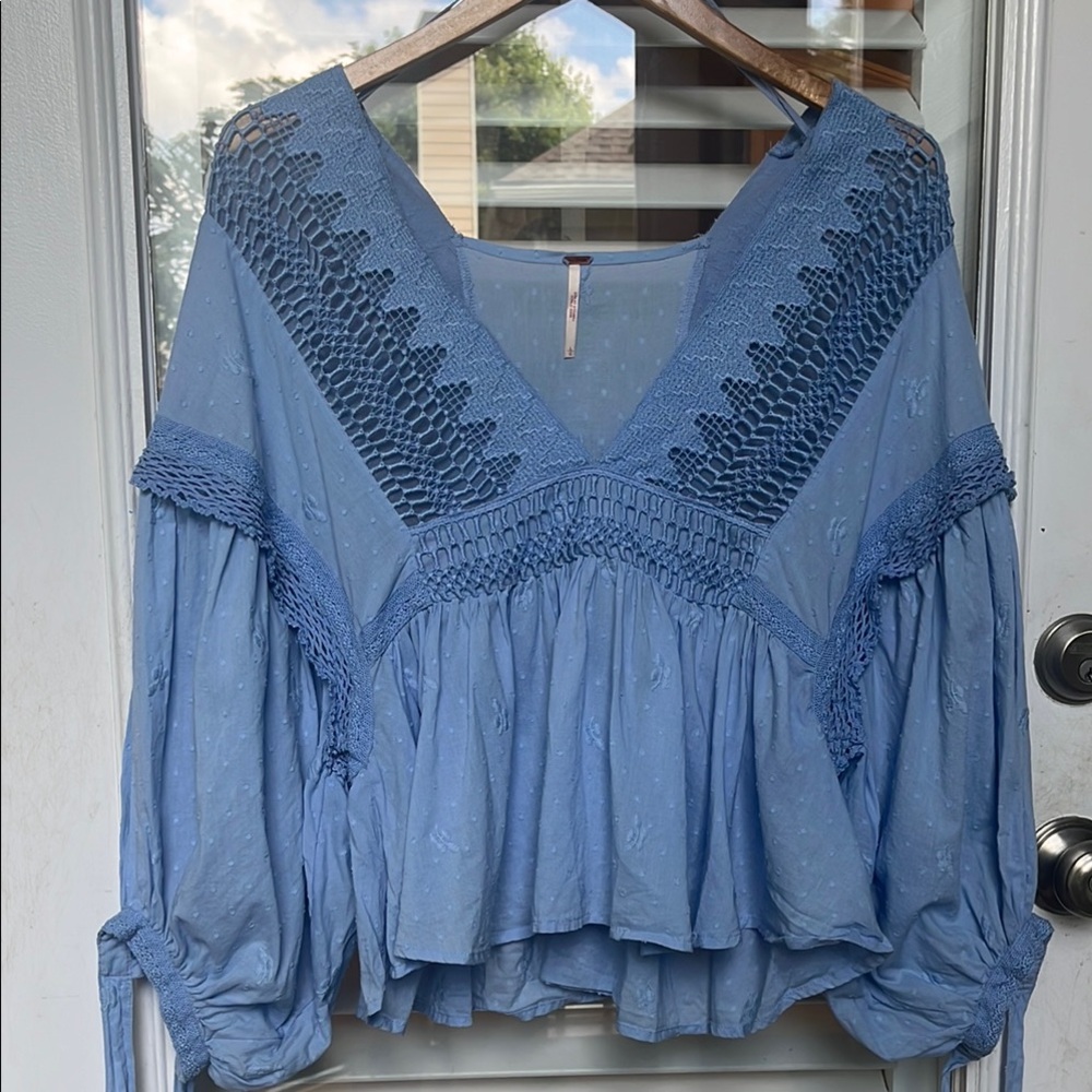 Free People Blue Women's Top